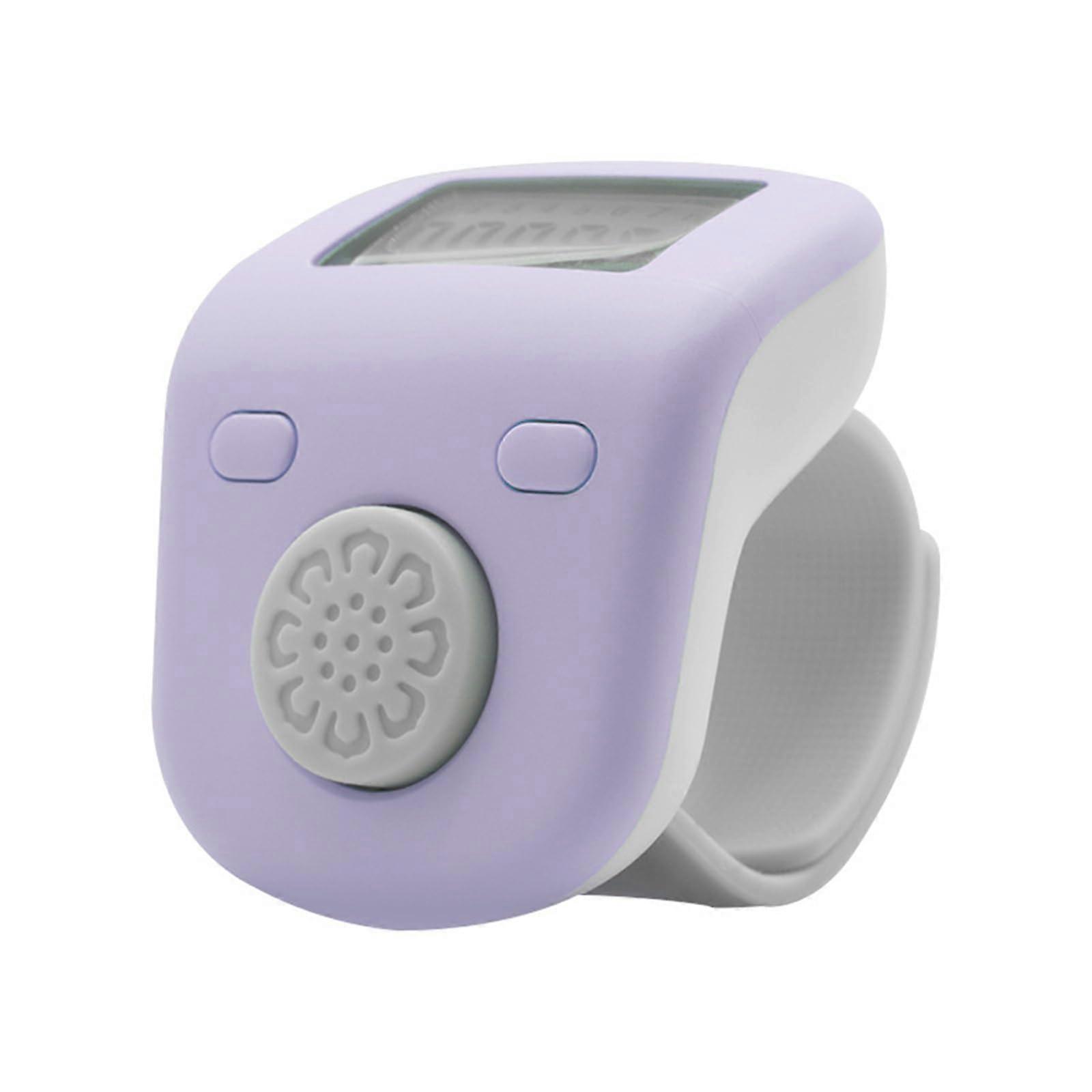 Digital Finger Counter with 7Channel Memory, Rechargeable LED Display, Ergonomic Ring Design Lavender