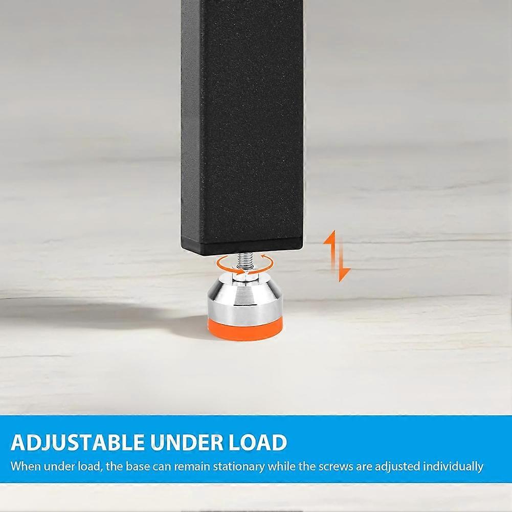 4x Leveling Feet,Heavy Duty Machine Base,M8 X 50 mm,Diameter 40 mm, Adjustable Under Load, with Thread and Rubber Buffer