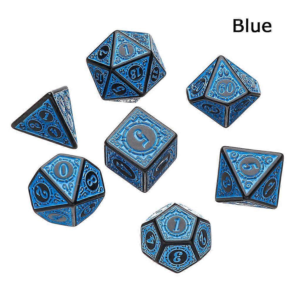 Red 7 Pcs for TRPG DND Dice Set Acrylic Multi-Sided 7-Die D4-D20 Polyhedral Dice Table Game Math Tabletop