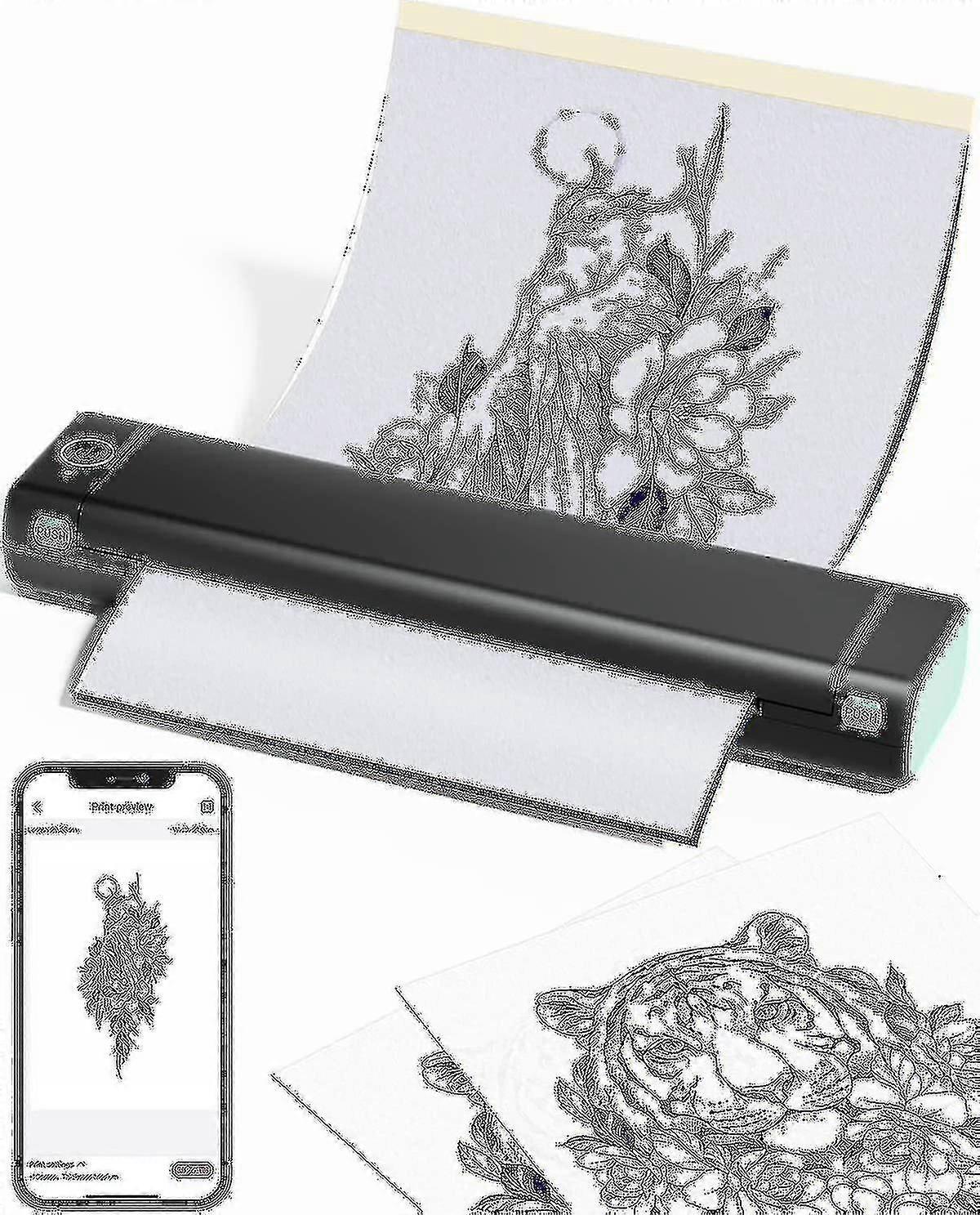 Venalisa Wireless Tattoo Transfer Stencil Printer Tattoo Transfer Thermal Copier Machine Kit