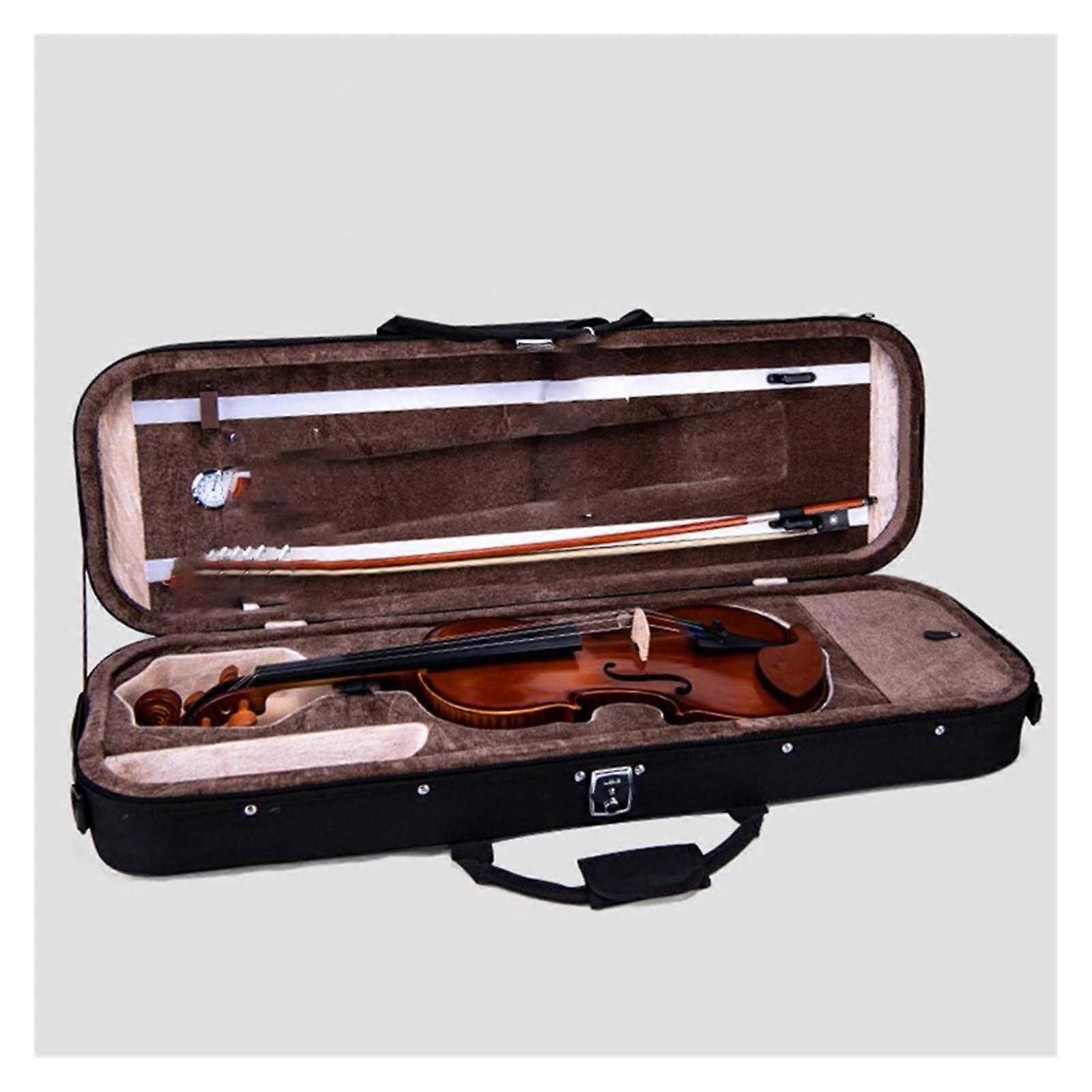 3/4 Violin Case Lightweight Waterproof Canvas with ShockAbsorbing Foam and Accessory Storage