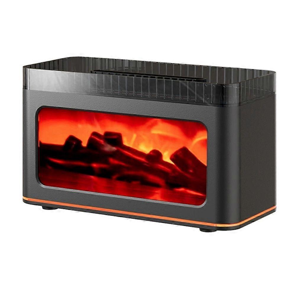 Mini Fireplace Aroma Diffuser Simulated Fireplace Flame Humidifier Desktop Simulated Wood Flame Aroma Diffuser B