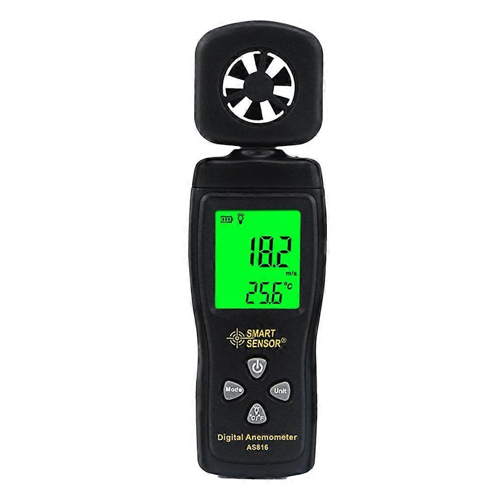 Smart Sensor AS816 Mini Digital Anemometer LCD Digital Wind Speed Meter Air Velocity Temperature Measuring