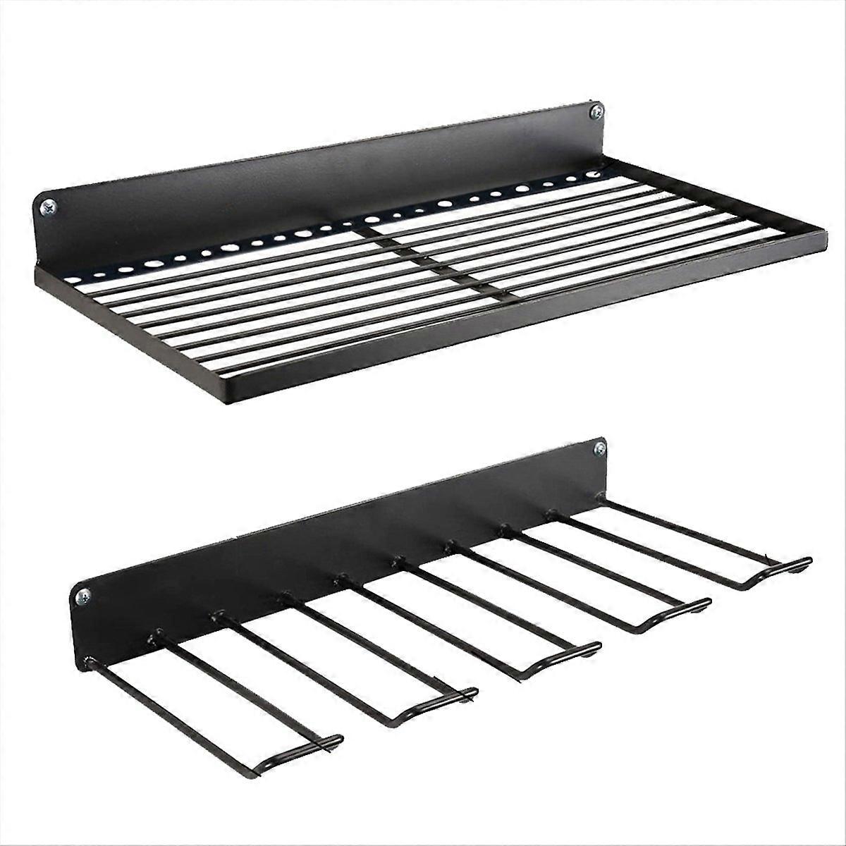 Manual power tool storage rack wall, hanging floating tool rack