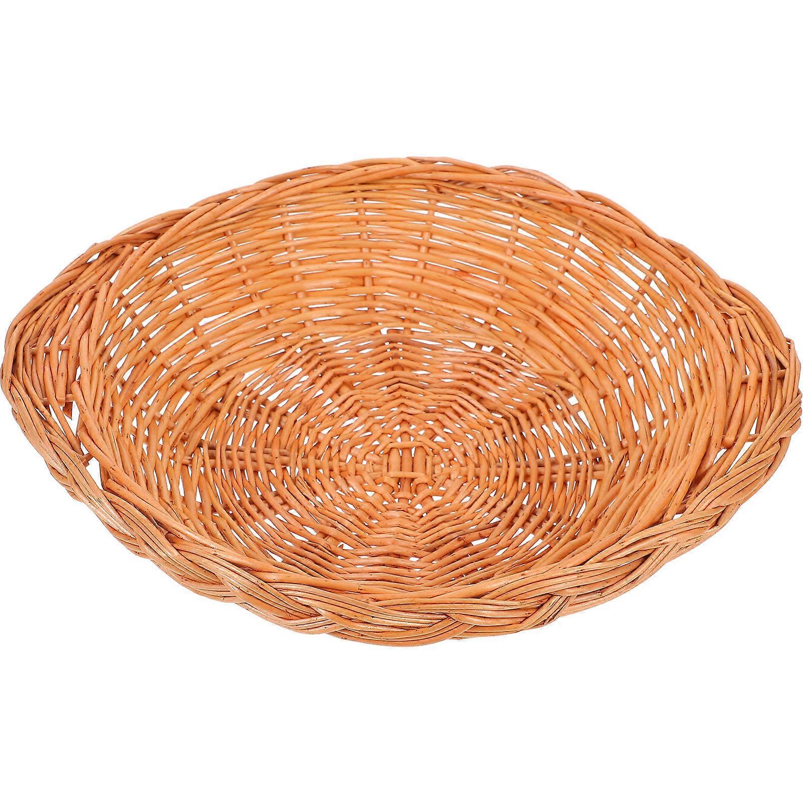 Wicker Bread Basket Ideal For Picnic Snack Holding Brown Shape 1Set