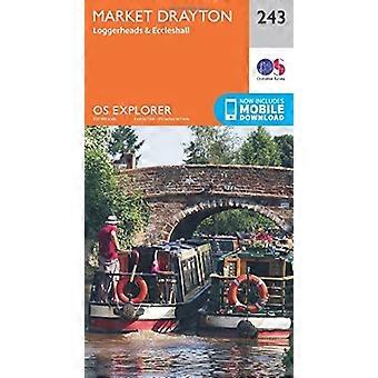 Eccleshall, caouannes et OS Explorer carte (243) Market Drayton