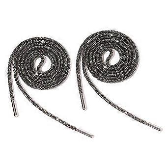 Lot de 2 lacets à strass de 140 cm, lacets ronds et scintillants en cristal, cordons de rechange