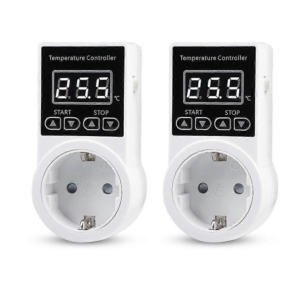 2pcs Thermostat Socket With Sensor, Digital Temperature Controller Socket, Waterproof Temperature S