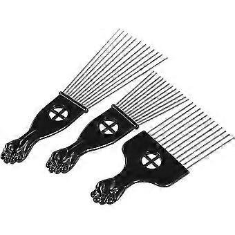 3pcs African Hair Combs Styling Tools Metal Combs