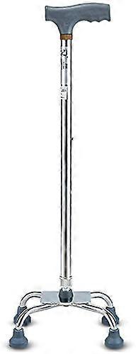Adjustable Quad Cane for Elderly with FourLegged Stability and AntiSkid Tips, Silver