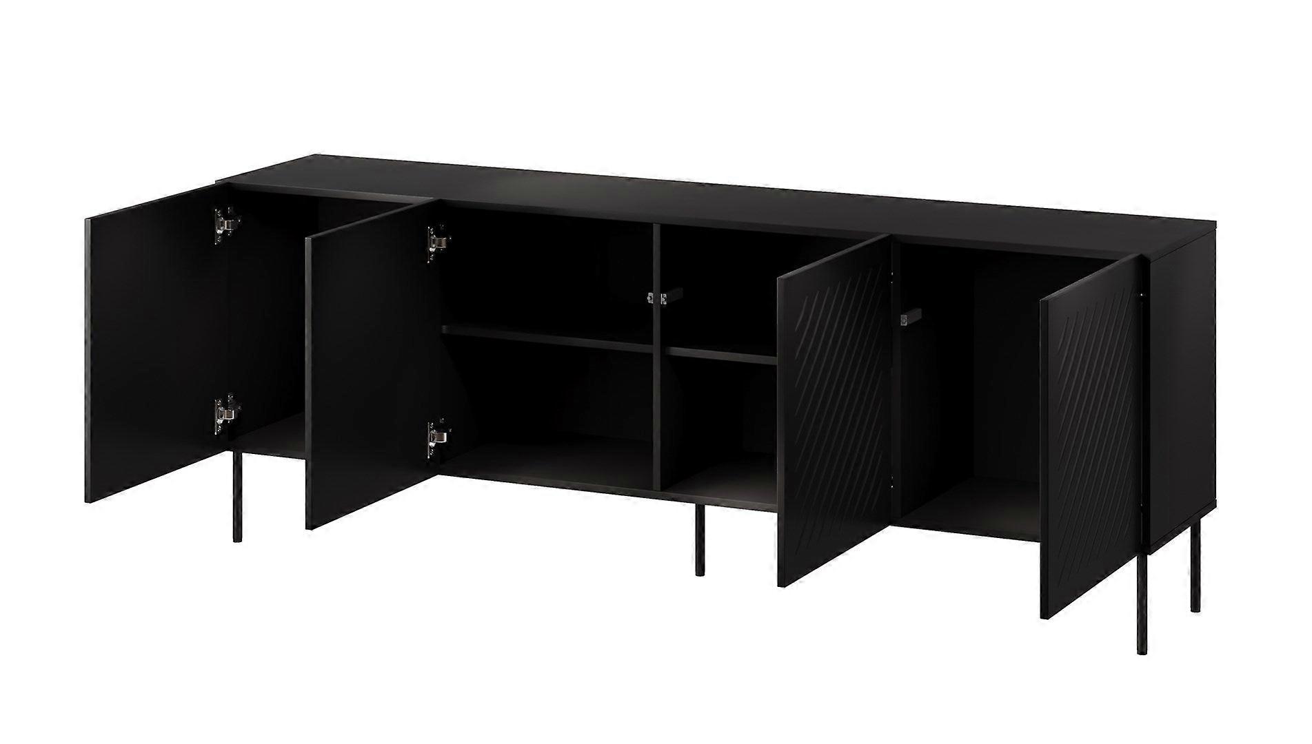 Siena Kommode 200x40x75 Mattschwarz