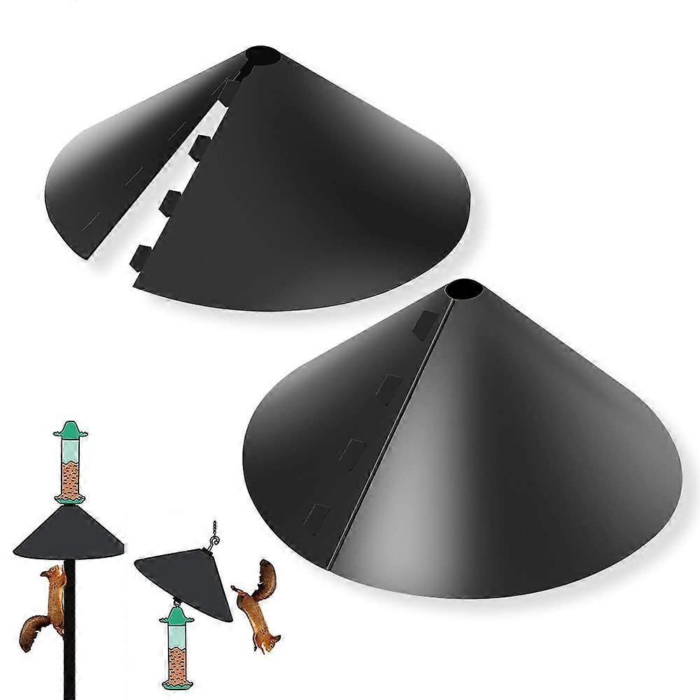 Squirrel Baffle 2 Pack 16 Inch Wrap Around Squirrel Proof Bird Feeder Pole Mounted Guard Set