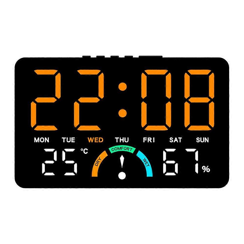 GH9007 Large Screen Digital LED Electronic Clock Multifunction Temperature Humidity Alarm Clock