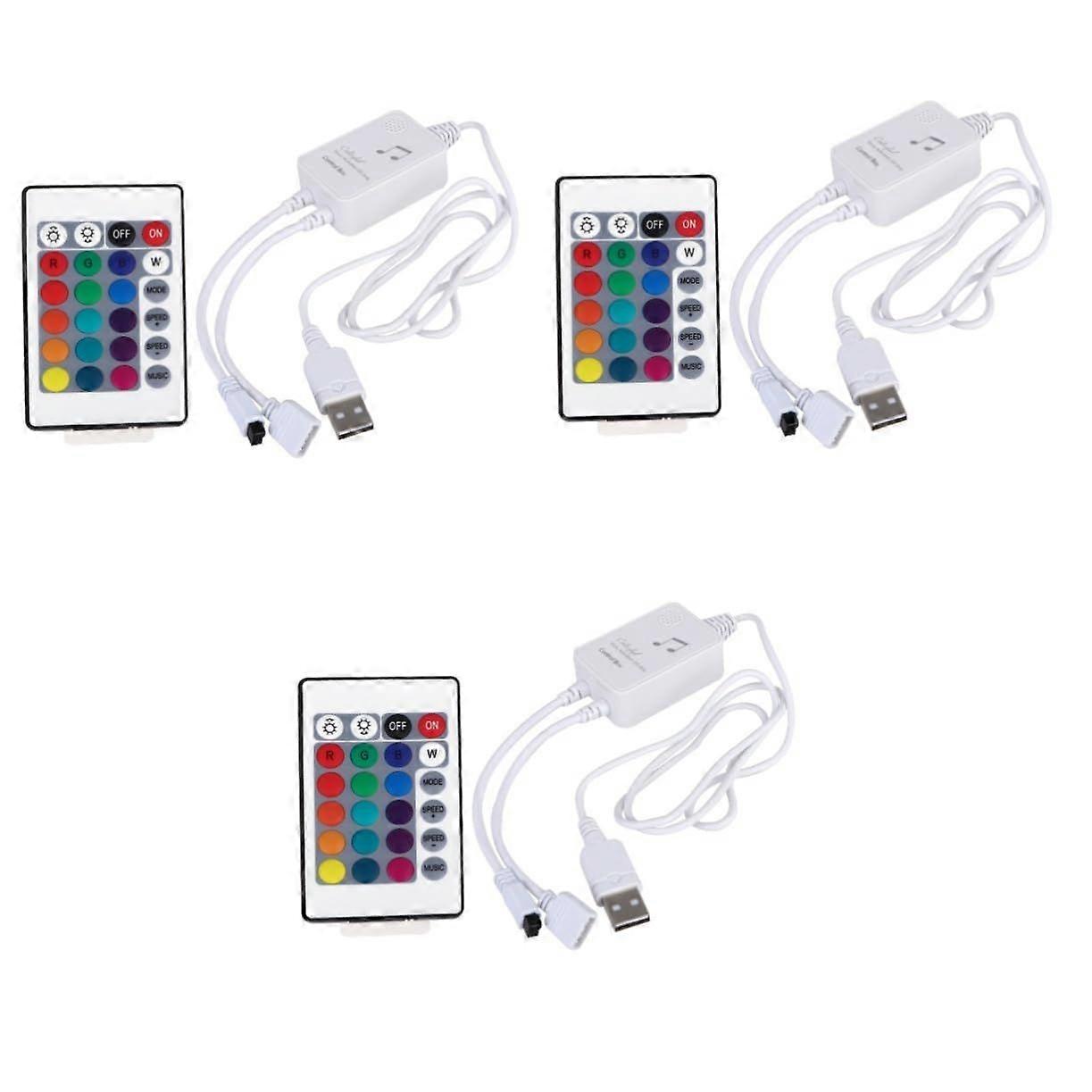 3 Piece Music LED Controller with Remote Control and Sensor,