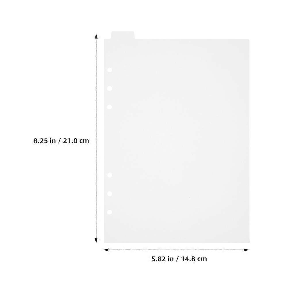 PVC Binder Dividers Transparent Notebook Tabs for Document Sorting 10 Sheets
