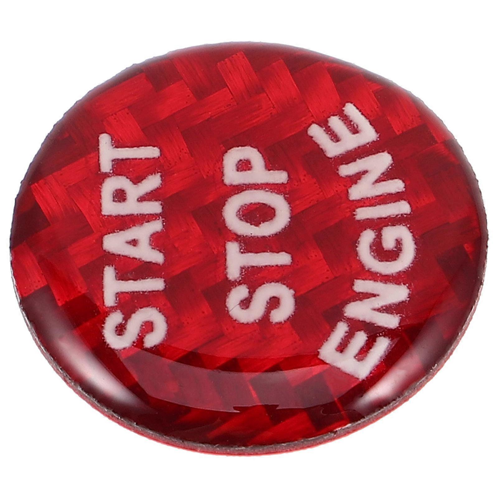 Car Push Start Button Cover Sticker for Car One-Button Start Plastic Red