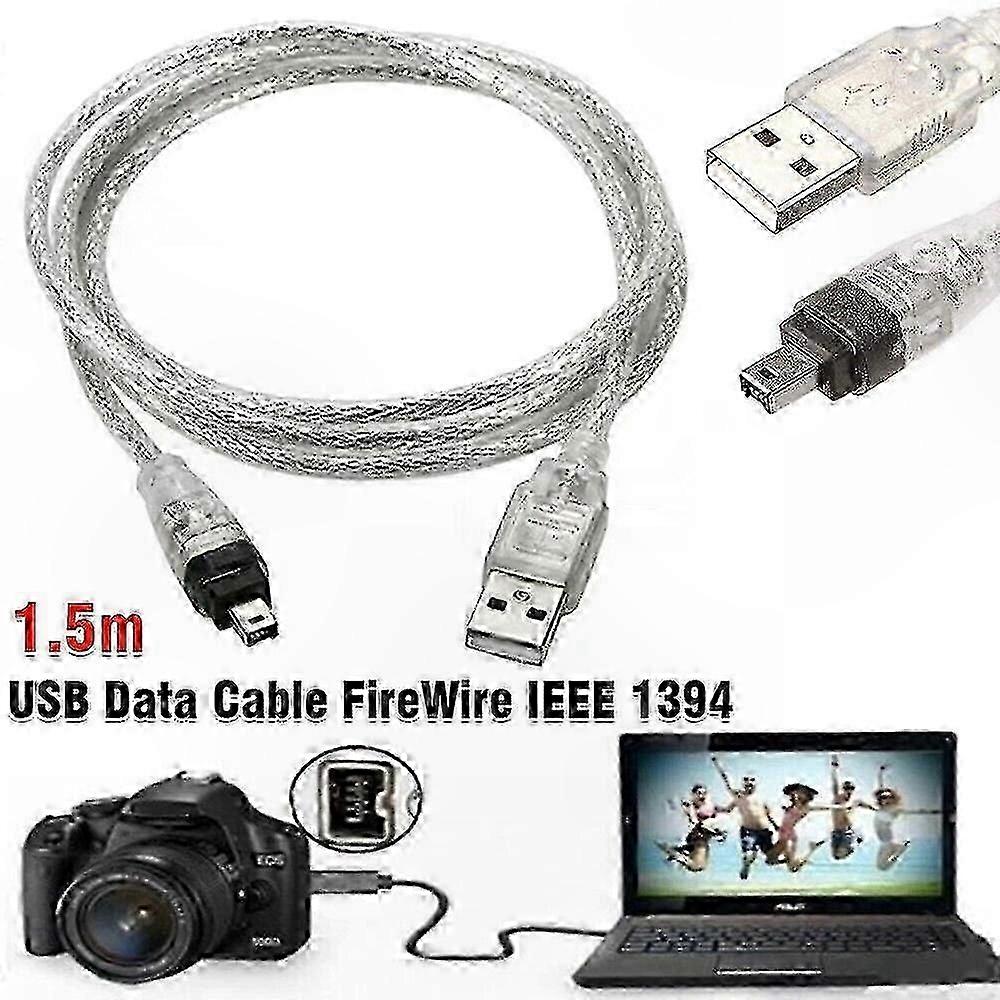 USB Data Cable compatible with Mini DV Camcorders with FireWire IEEE 1394 Connection to PC Edit-Compatible