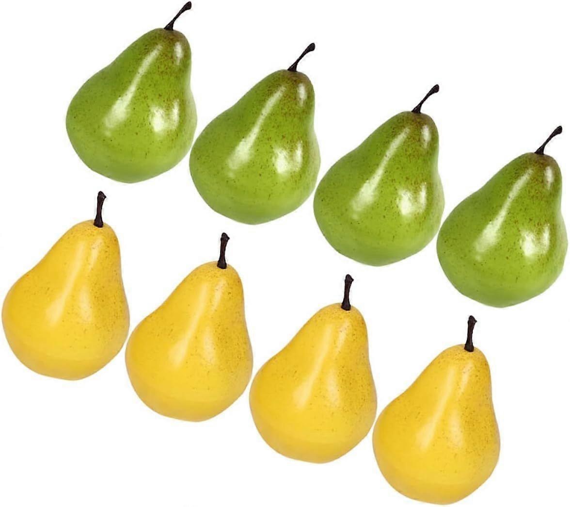 8pcs Artificial Pears Simulation Fruit Models Realistic