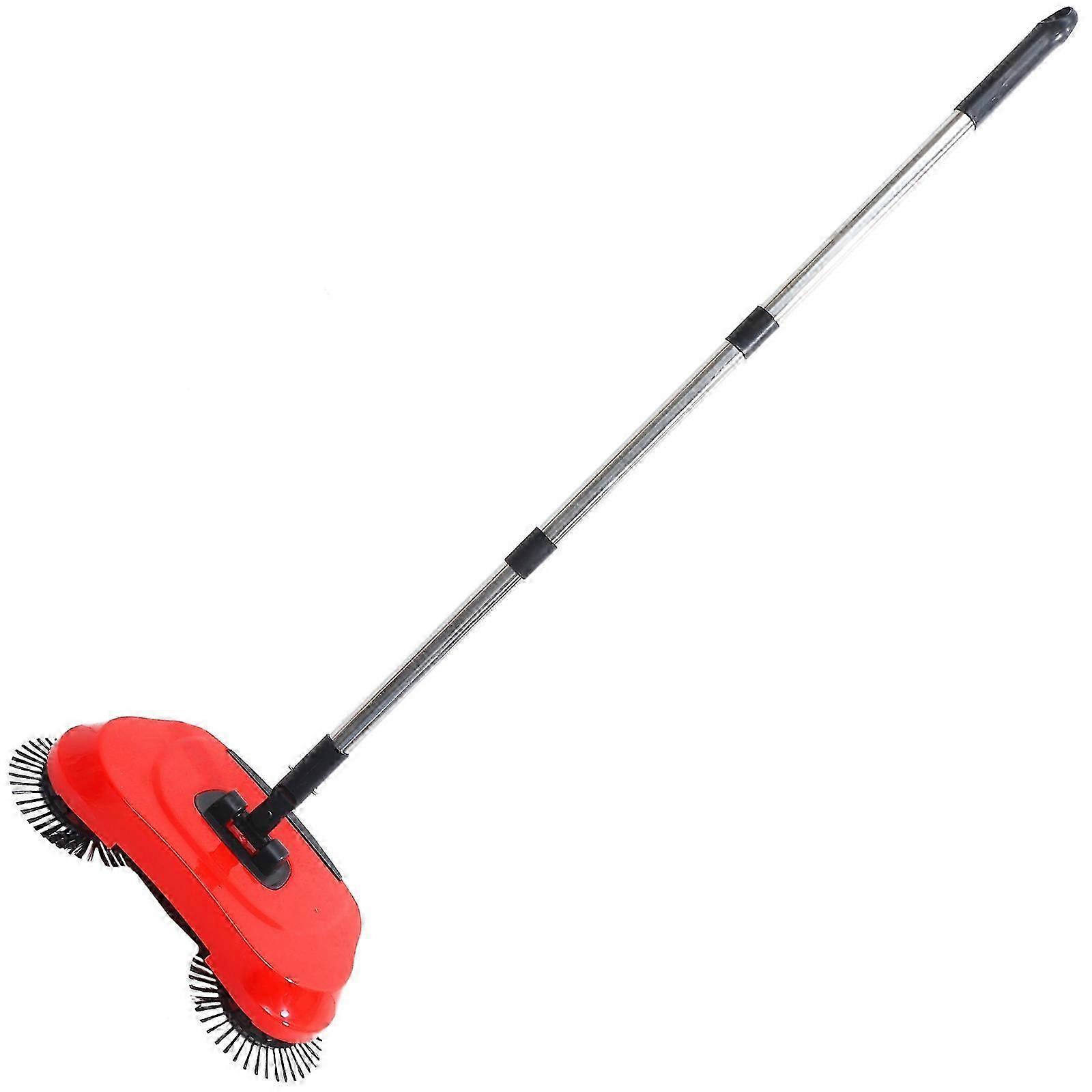 Floor Sweeper Hand Push Multi-Function 3 in 1 Cleaning Mop Broom Red