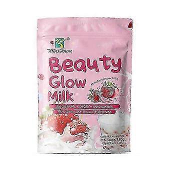 Skin Care Beauty Glow Milk with Gluta Collagen & Antioxidation, Strawberry Flavor, Pack of 12 Sachets-pkq2