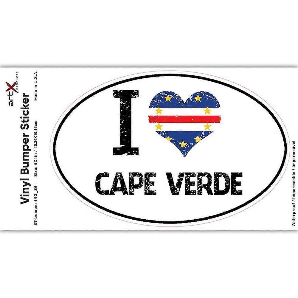 I Love Cape Verde Heart Flag BTN-002