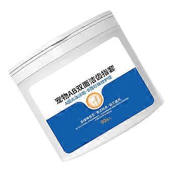 Convenient Dog Wipes for Pet Dental Cleaning 50Pcs White Cloth Material