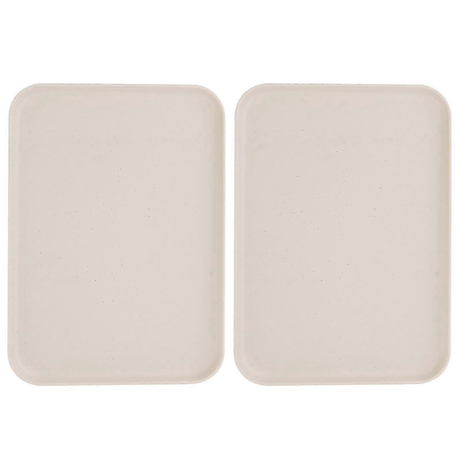 Dessert Trays Plates Rectangular Shape Simple Design For Kitchen Use Washable 29.20x17.00x2.00cm 2Set