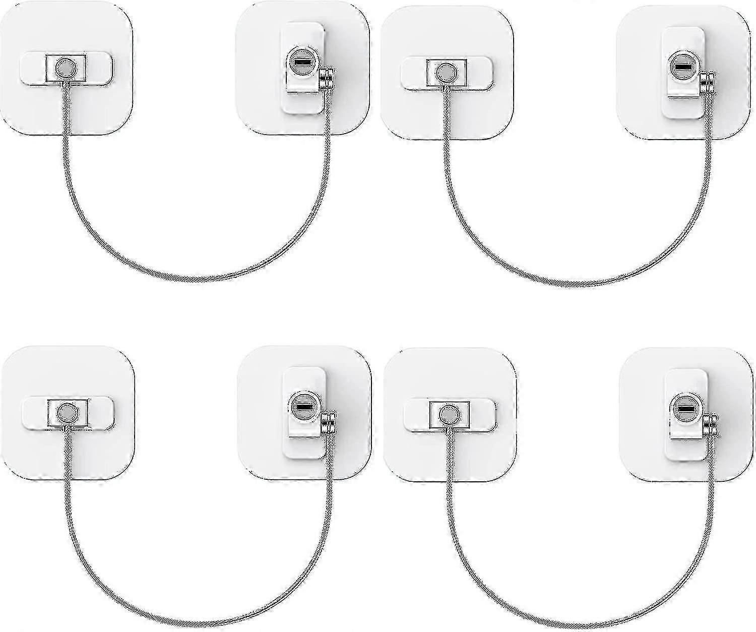 4 Pack Freezer Door Locks With Adhesive Cable Retainer Key For