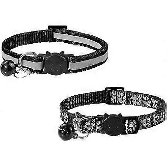 Anti Strangling Cat Collar, 2 Pcs Adjustable Reflective Collar For Cat Kitten Gift