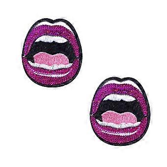Sequin Pink Open Mouth Nipztix Pasties Nipple Covers for Festivals, Raves, Parties, Lingerie and More, Medical Grade Adhesive, Waterproof Sweatproof, 
