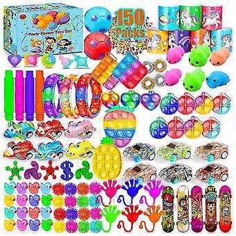150 Pcs Fidget Toys Party Favors Pack, Randomly Selected Pop Sensory Set Gifts Stickers for Kids Adults Boy Girl Stocking Stuffers Autistic Bulk Goodi