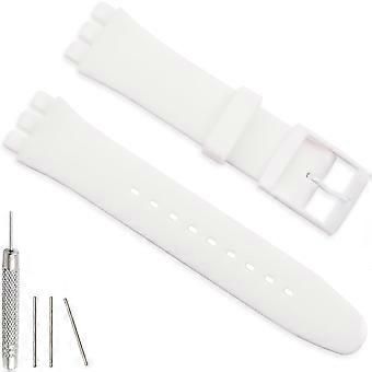 Siliconen horlogebandje voor Swatch 17mm 19mm 20mm, vervangend waterdicht horlogebandje voor Swatch 20mm/19mm/17mm voor dames en heren