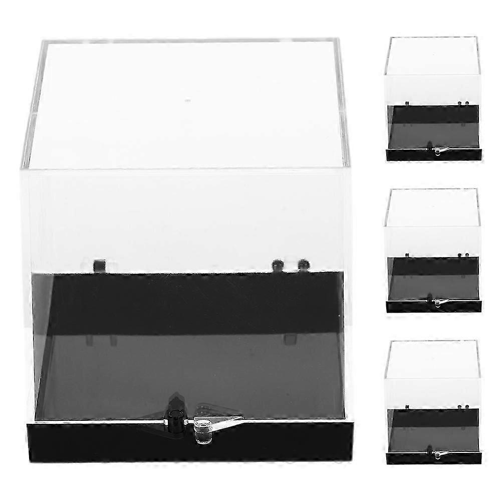 4Pcs Transparent Plastic Rock Collection Boxes for Storage & Display