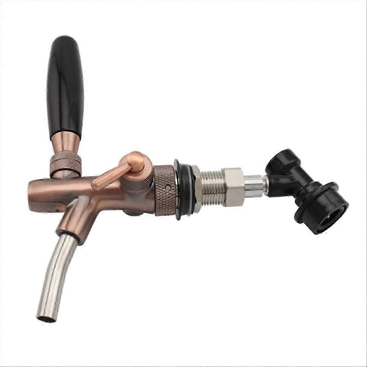 Adjustable Draft Beer Tap With Liquid Ball Lock Disconnect Chrome