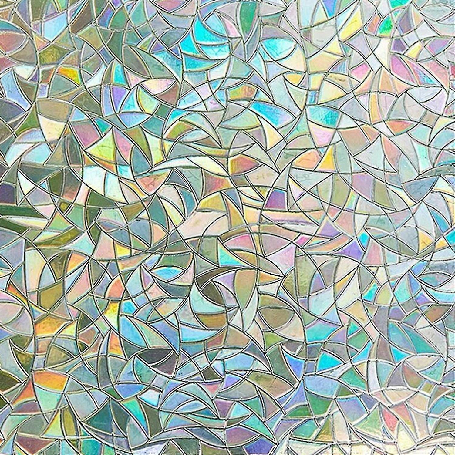 Rainbow Effect Electrostatic Window Film - Privacy & Decorative, 75% Light Filtering, Easy Apply & Remove
