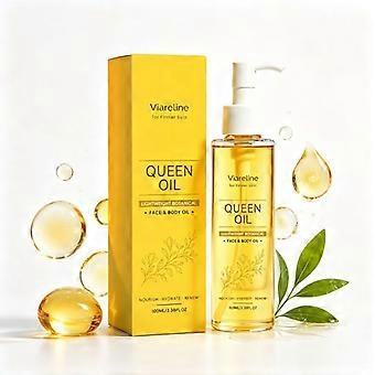 Botanische lichaamsolie 100 ml, Queen Oil gezichtsolie voor de droge huid, lichte hydraterende olie, voedende, niet-plakkerige formule voor armen, nek, borst en...