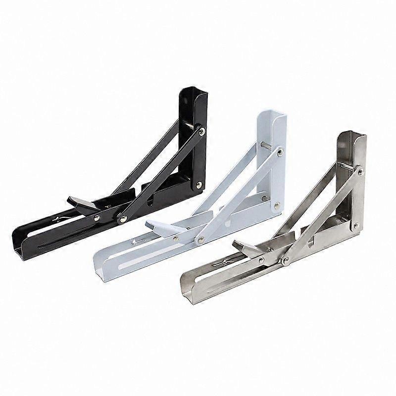 Space-Saving Wall Mounted Folding Shelf Brackets, 2 Pcs Folding Table Hinges for Bench