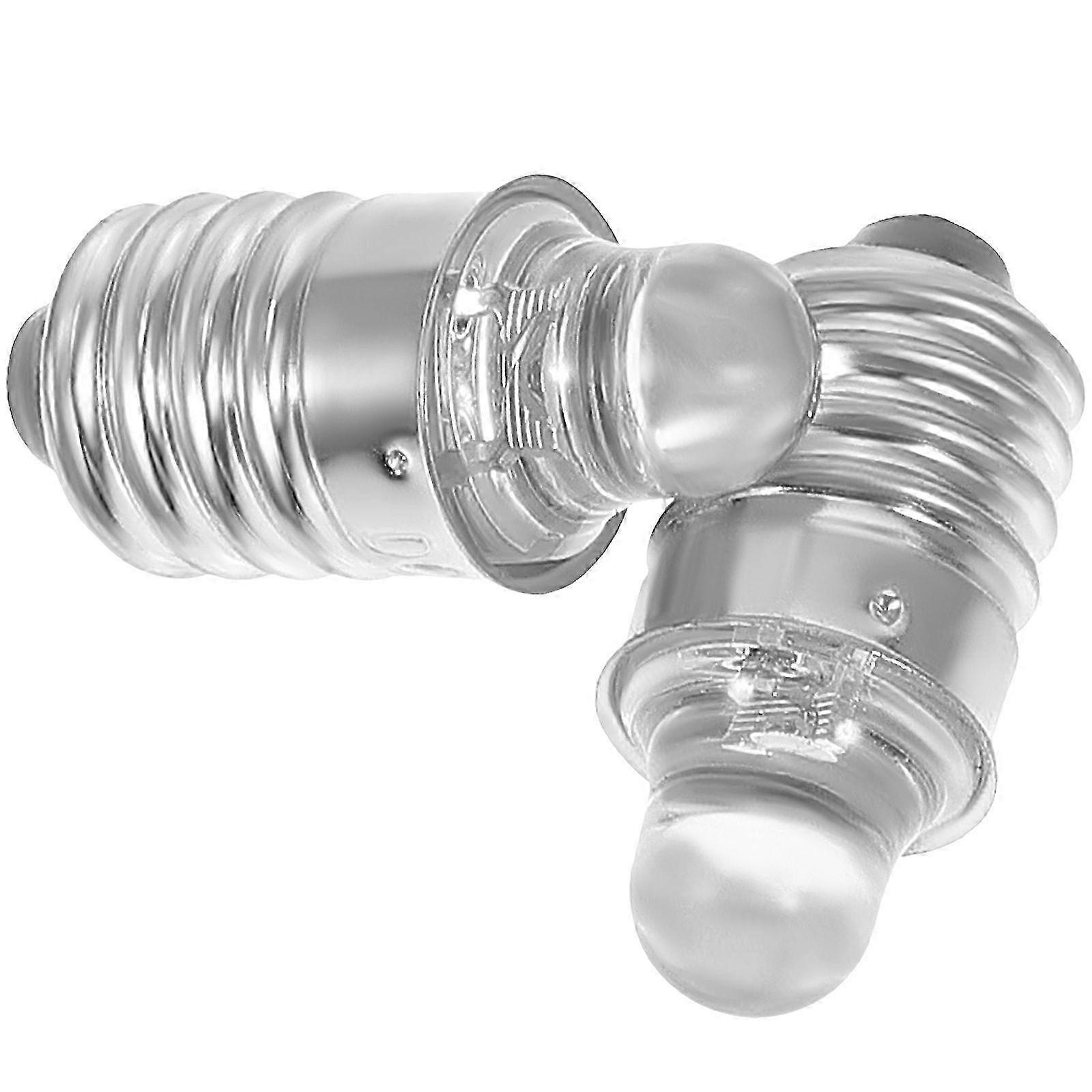 2pcs Flashlight Bulb 3v Round Light Bulb E10 Socket Screw Base Light Bulb