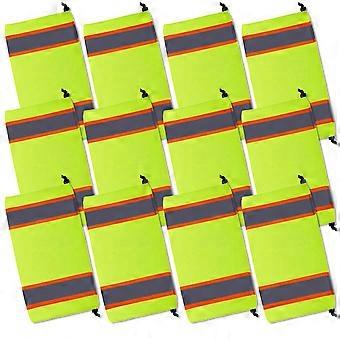 Reflective Safety Vest Fluorescent Yellow Mesh with Adjustable Drawstring Fit for Outdoor Activities