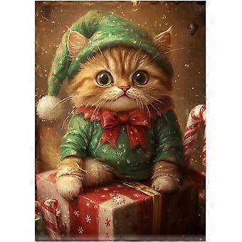 Christmas Elf Persians Cat Jigsaw Puzzle - Fun X-mas Holiday Puzzles for Pet-Loving Family in Christmas SQZ760