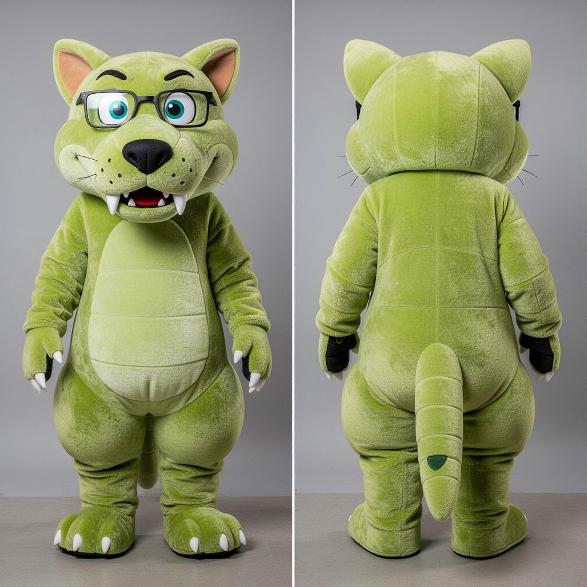 MASTICOT Lime Green Expressive Thylacosmilus Mascot