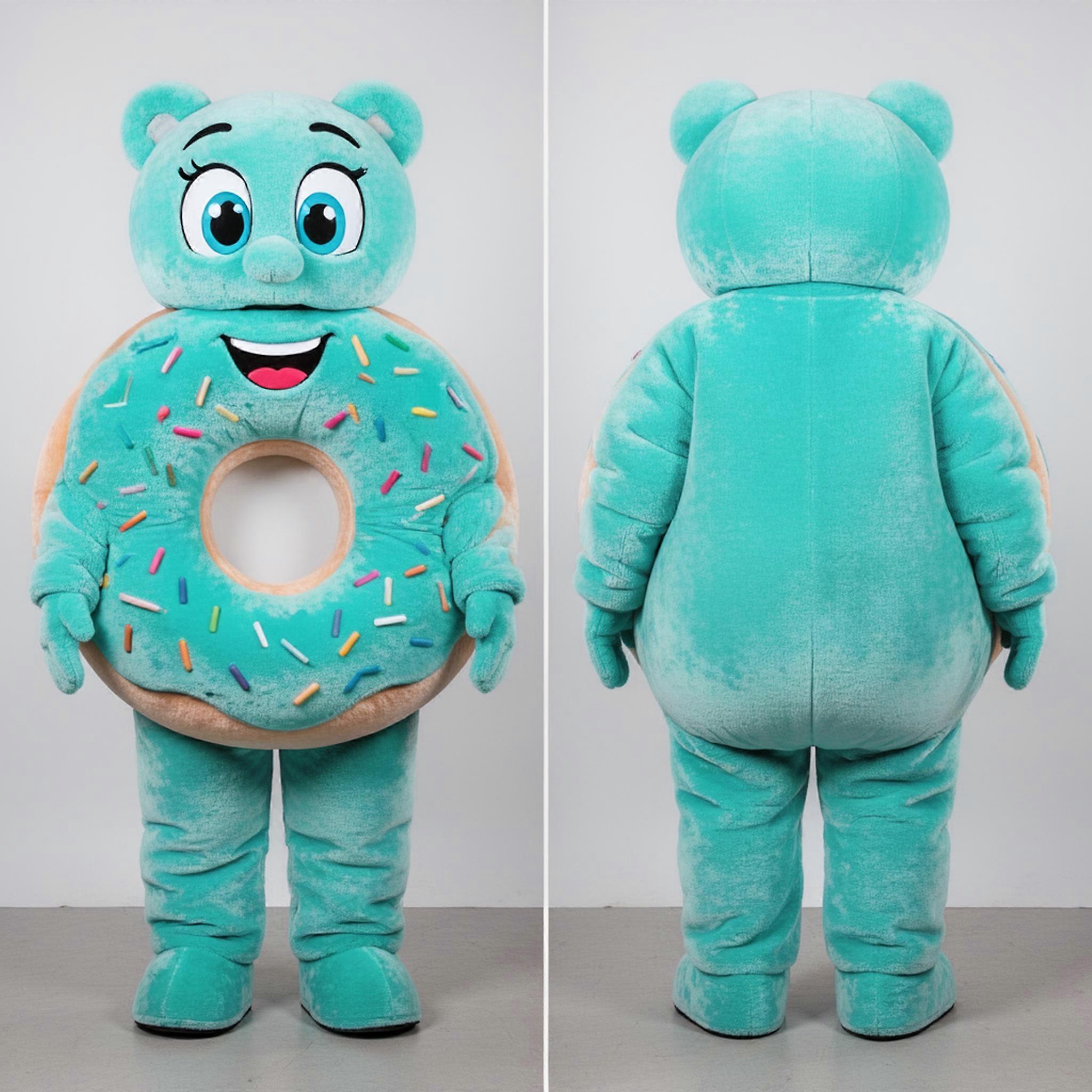 MASTICOT Turquoise Glazed Donut Mascot