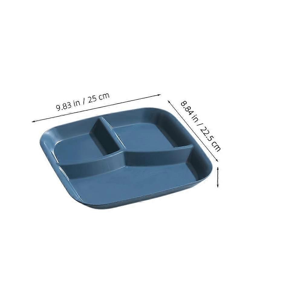 Divided Plate Compartment Dinner Tray for Portion Control Navy Plate