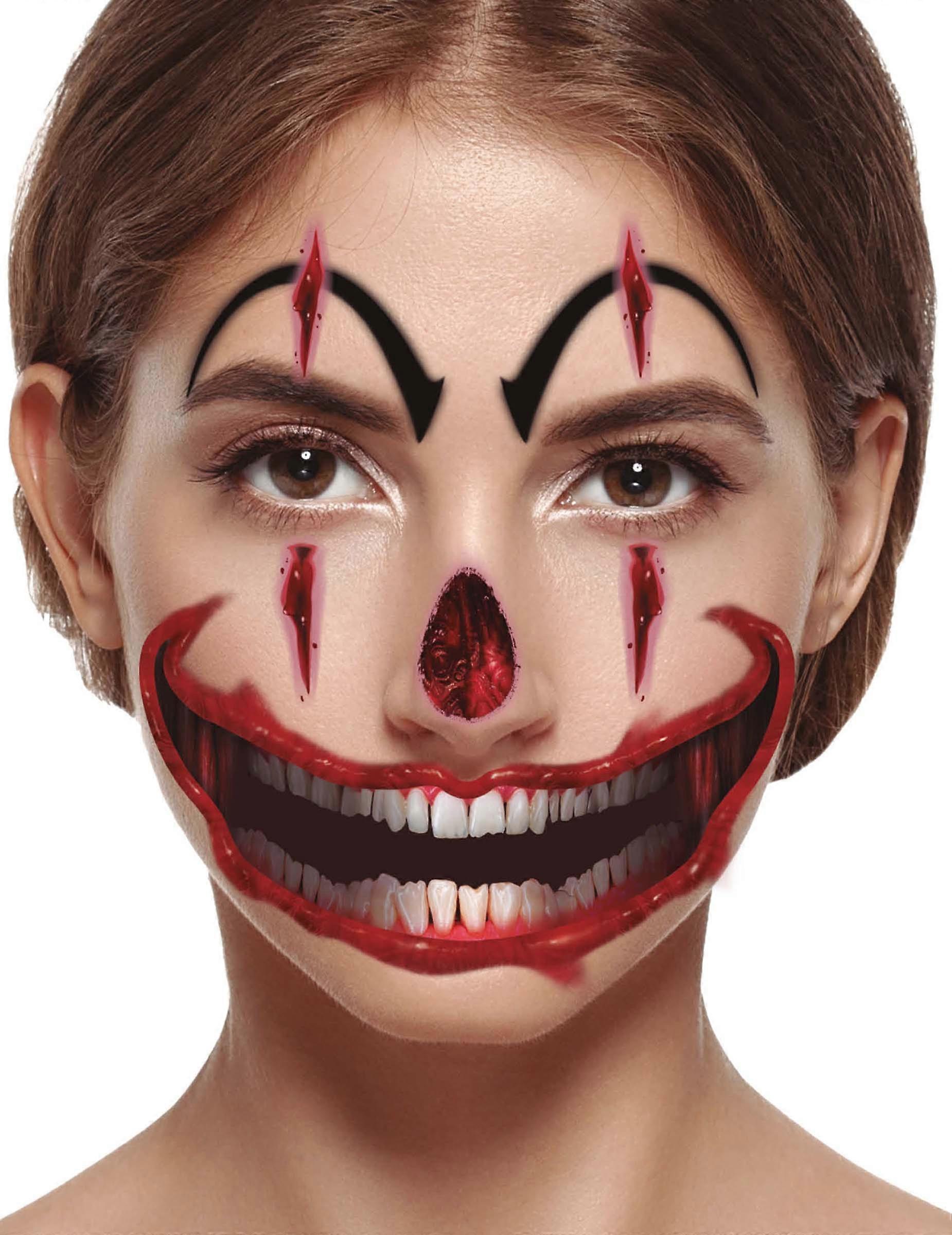 Tatouages visage clown maléfique