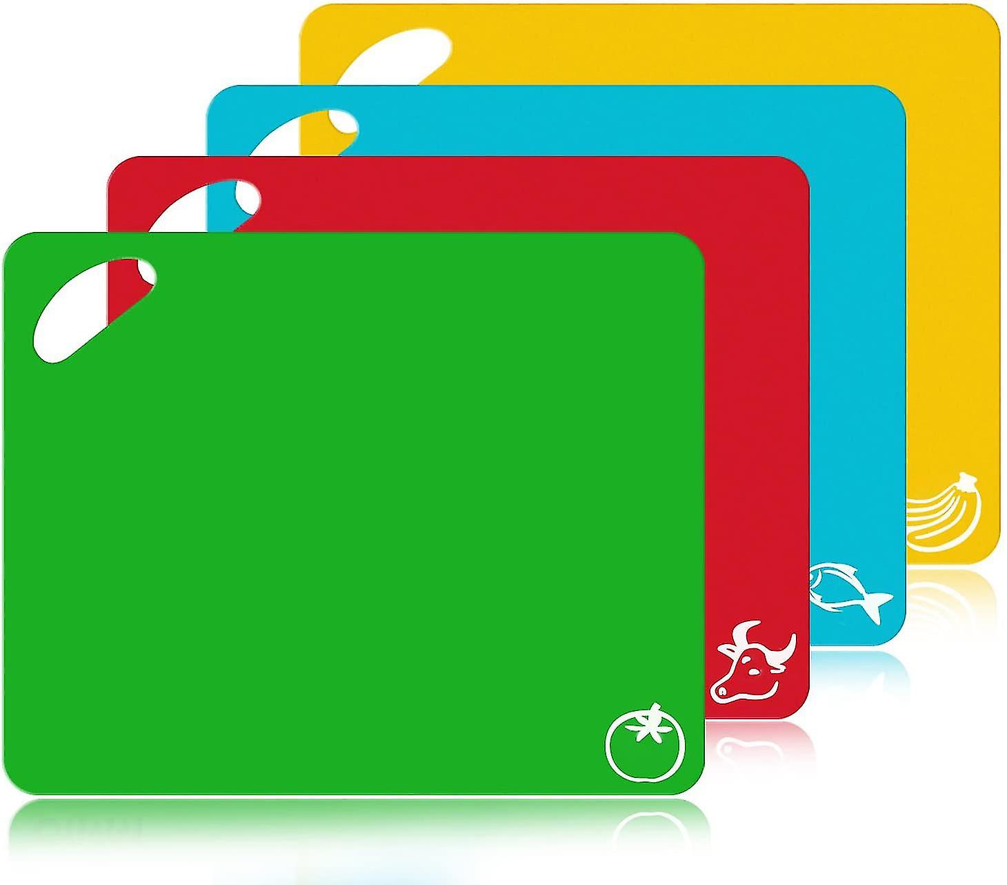 Extra dikke flexibele plastic keuken snijplankmatten set, set van 4