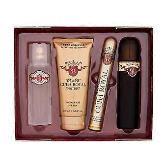 Royal Geschenkset mit Eau de Toilette 100 ml, Aftershave 100 ml, Duschgel 200 ml und Miniatur-Eau de Toilette 35 ml.