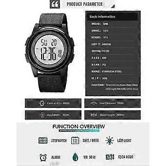 Minimalist Sports Waterproof Digital Watches Wide-Angle Display Rubber Strap compatible with Men Women