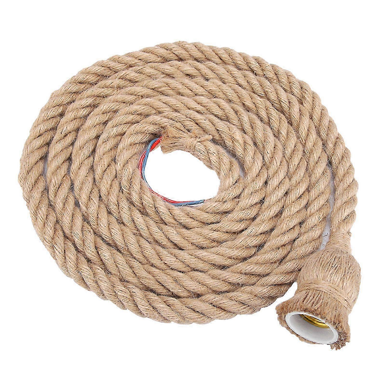 2m Natural Hemp E27 Lamp Suspension