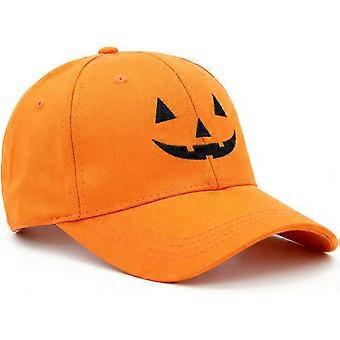 Halloween Græskar Ansigt Baseballkasket, Justerbar Unisex Broderihat til Voksne og Teenagere