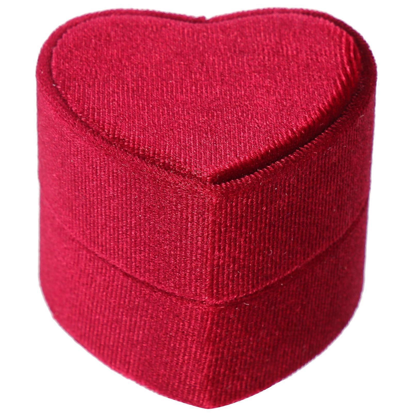 Heart-Shape Jewelry Ring Box for Wedding Double Ring Gift Box ABS